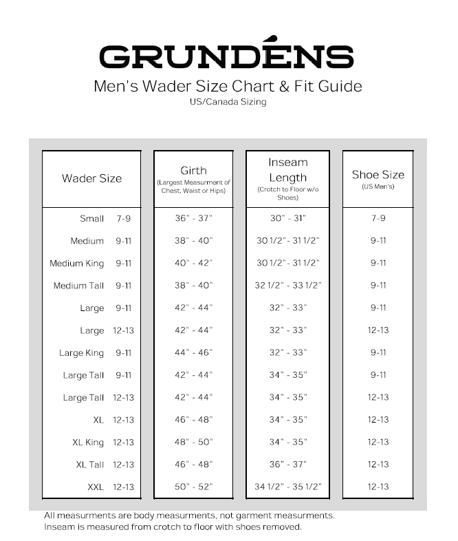 How to find the correct size for Grundens waders Grundéns Support